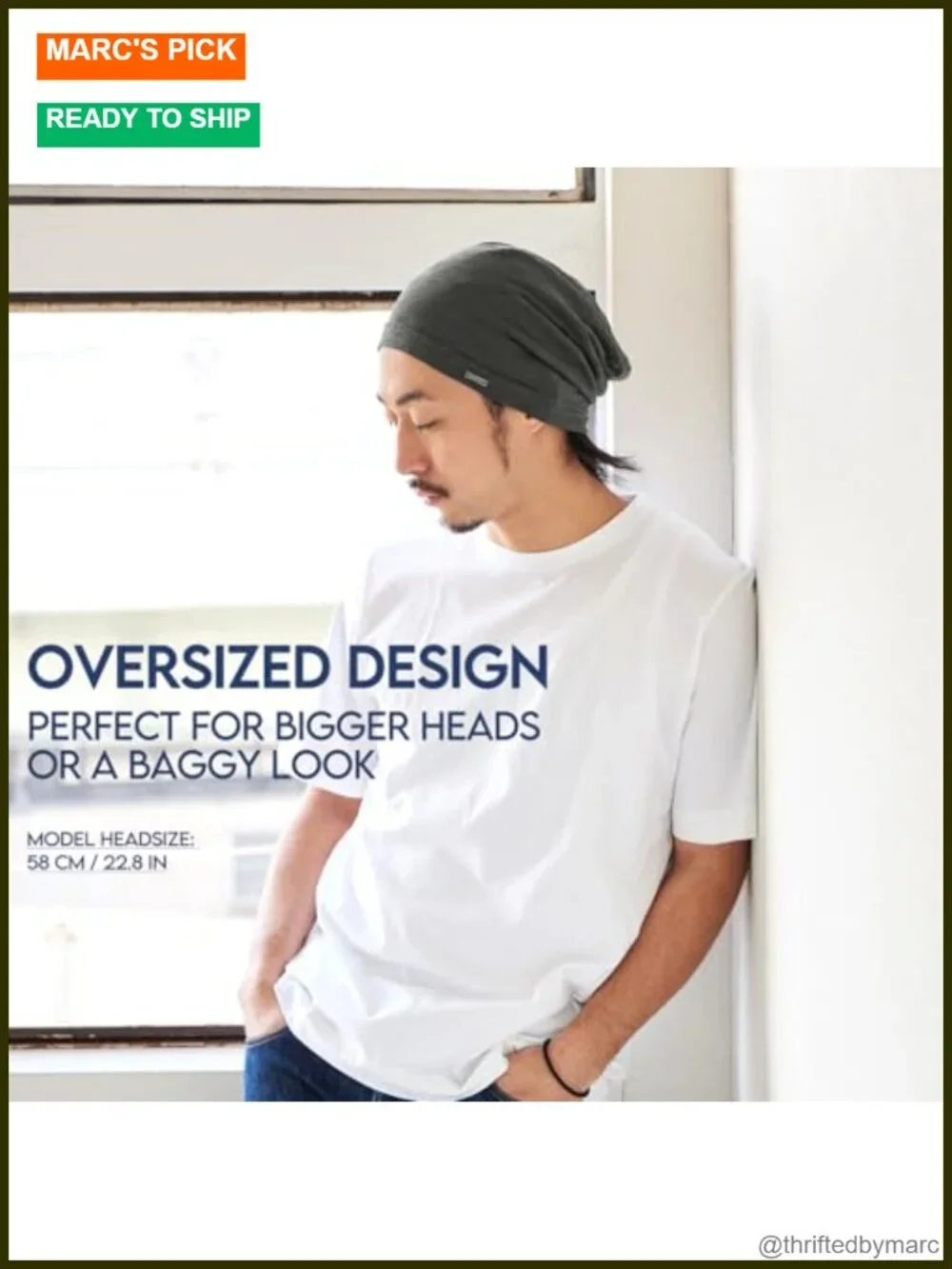 Lightweight Cotton Slouchy Beanie - Skull Cap for Sensitive Scalp